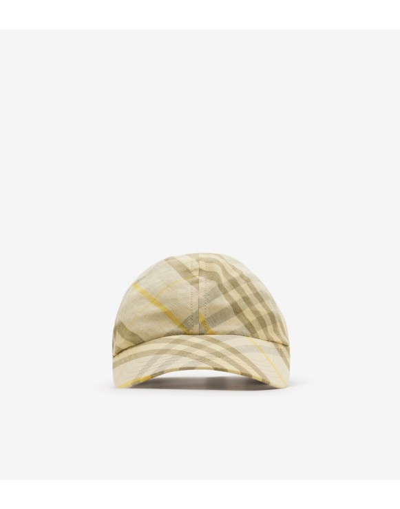 Check Linen Baseball Cap