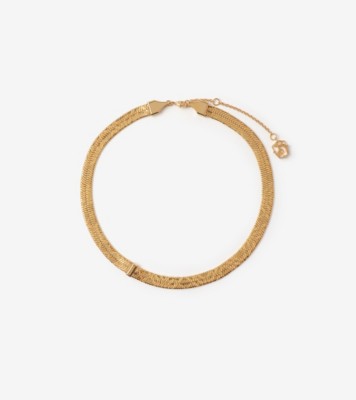 Engraved Check Necklace in Gold - Women | Burberry® Official