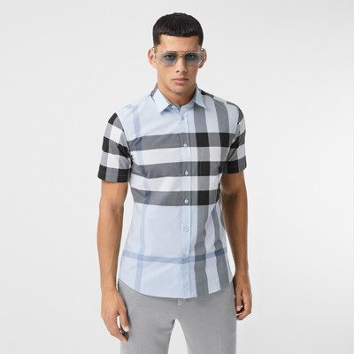 burberry short sleeve blue shirt