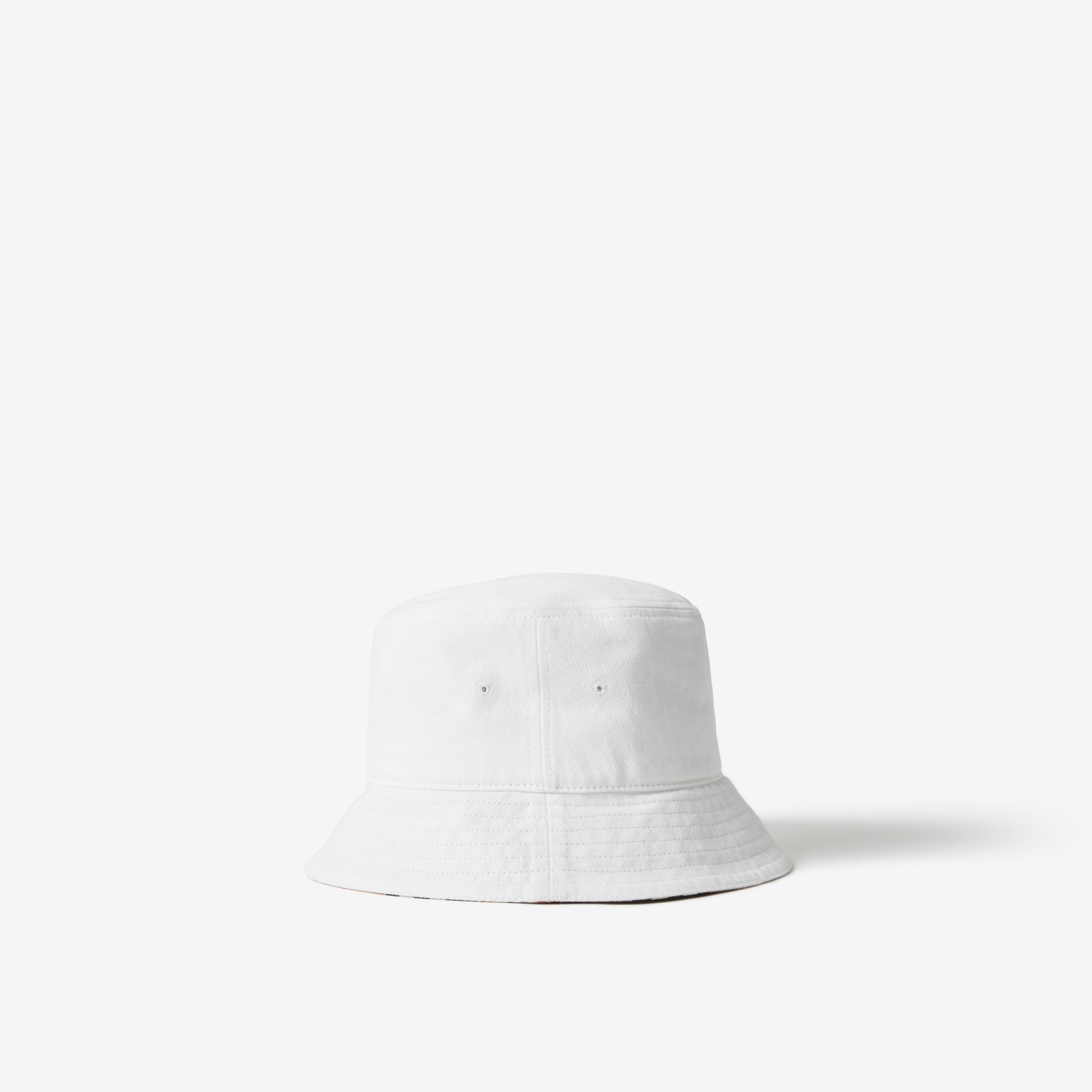 Denim Bucket Hat in White | Burberry® Official - 4