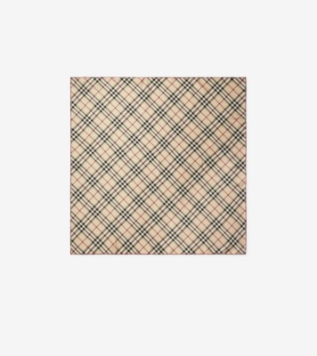 Check Silk Scarf in Stone | Burberry® Official