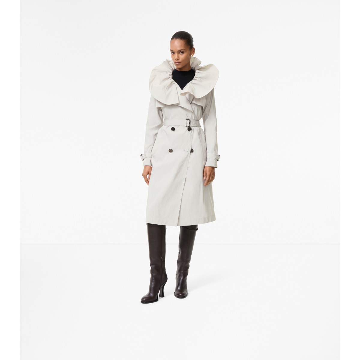  Long Faille Clare Trench Coat