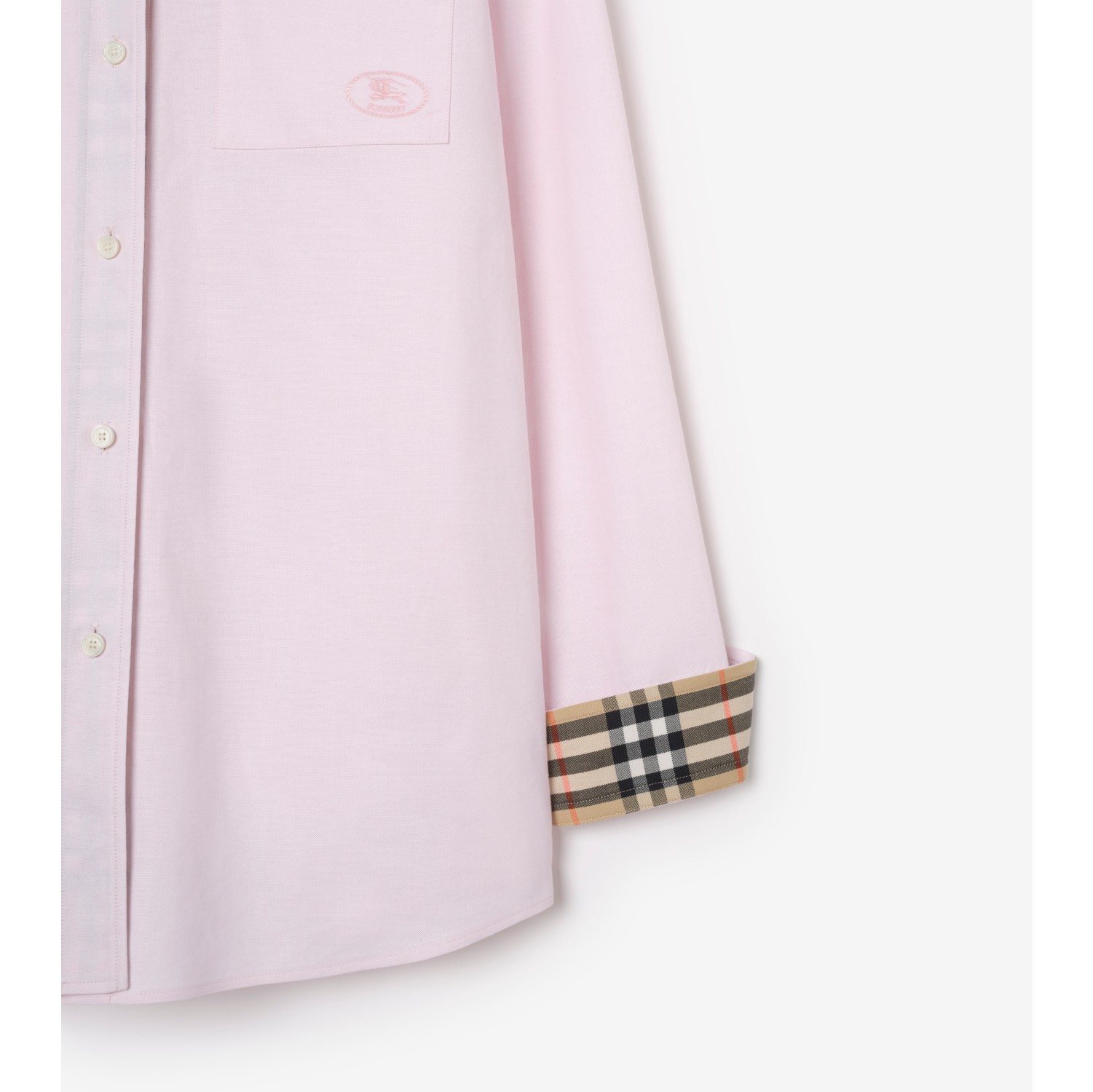 Relaxed Fit Cotton Oxford Shirt in Frosty pink - Women | Burberry® Official