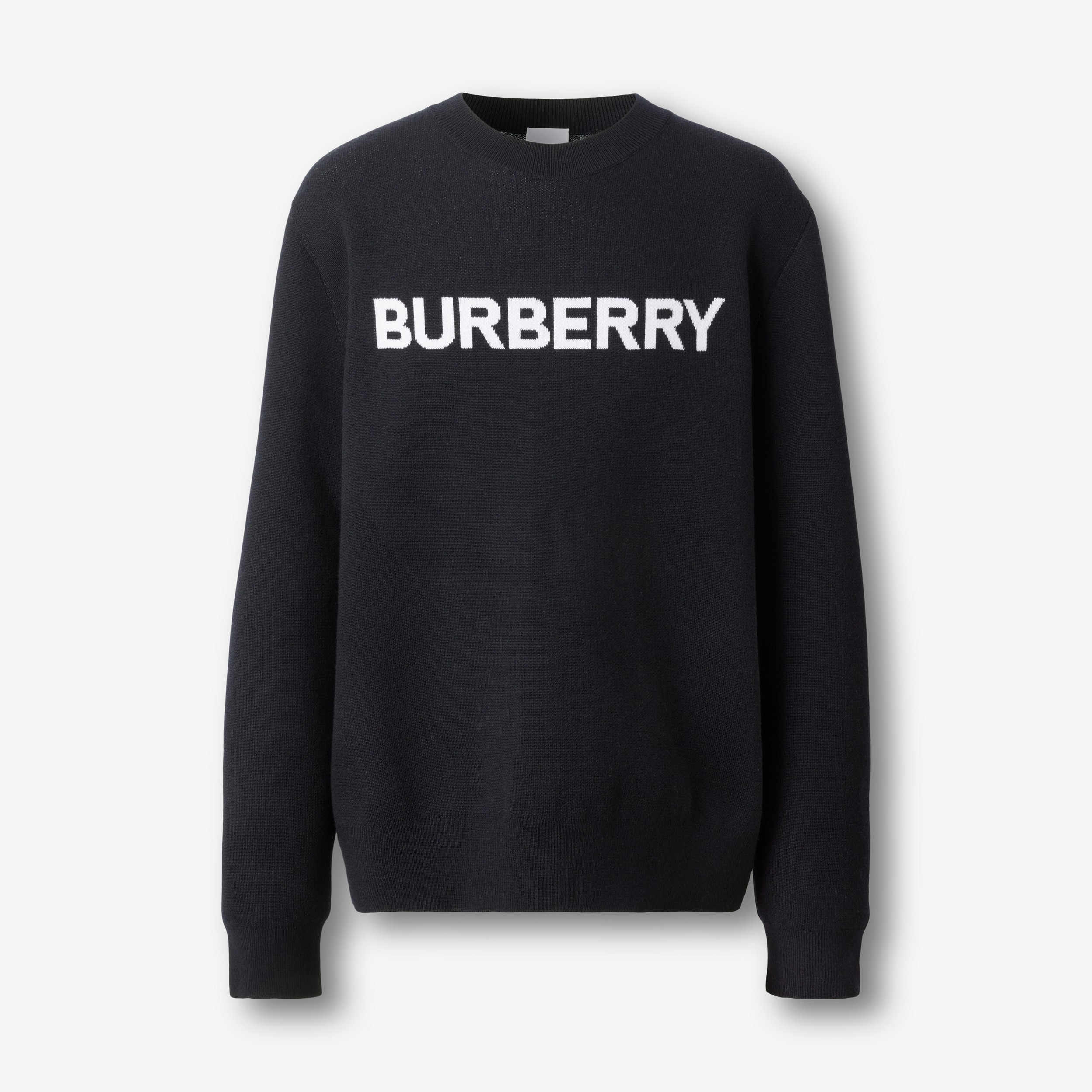 Pullover aus Wolle und Baumwolle mit Burberry-Logo in Intarsienoptik (Kohleblau) - Herren | Burberry® - 1