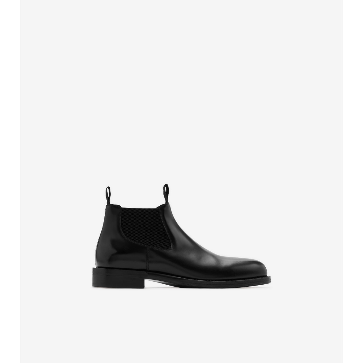 Shop Burberry Leather Tux Low Chelsea Boots​ In Black
