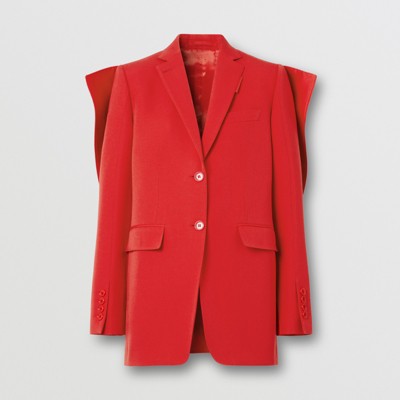 red tailored jacket