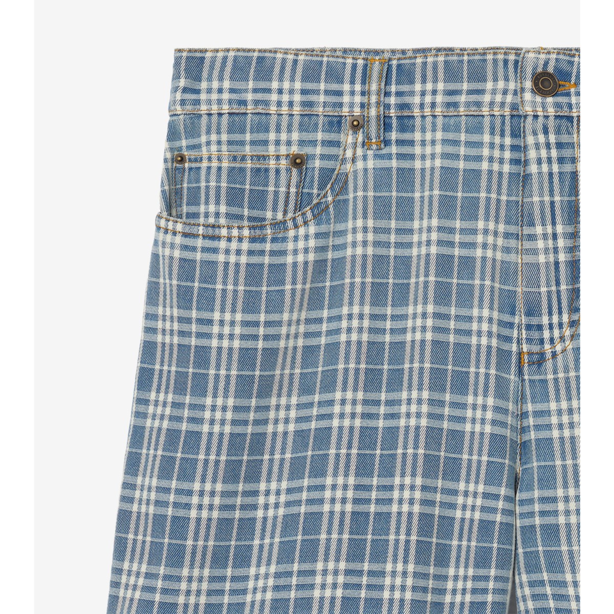  Check Denim Shorts