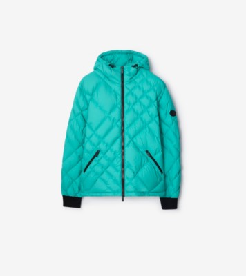 チェックステッチ ナイロン ドーバーズグリーン ダウンジャケット