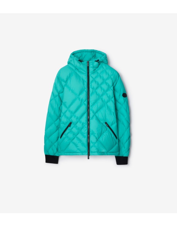 Check-stitch Nylon Doversgreen Puffer Jacket