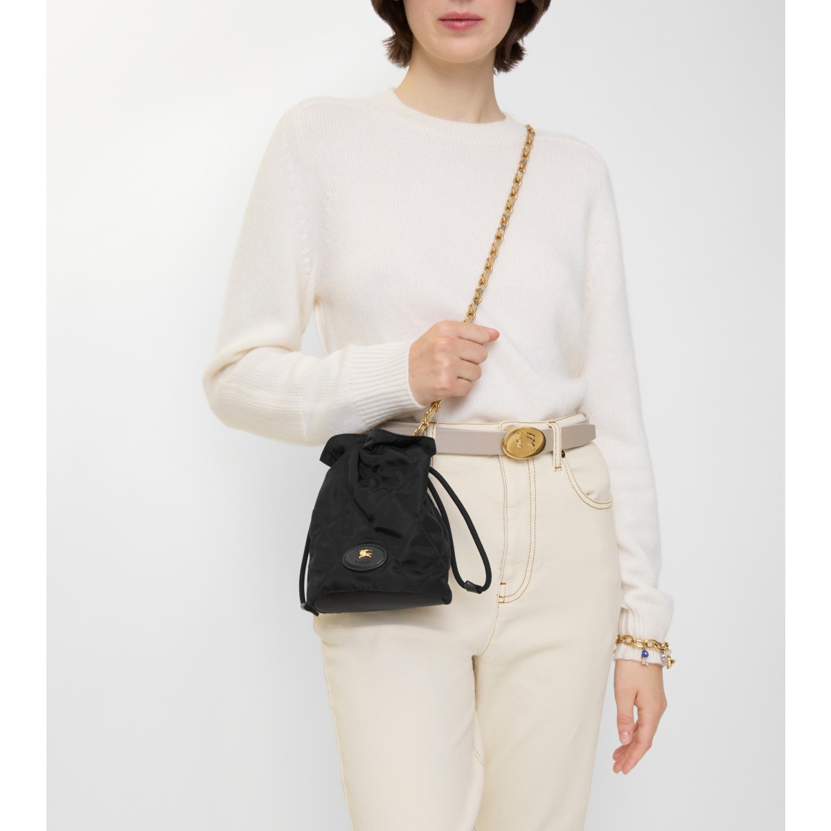  Check Horseshoe Chain Pouch