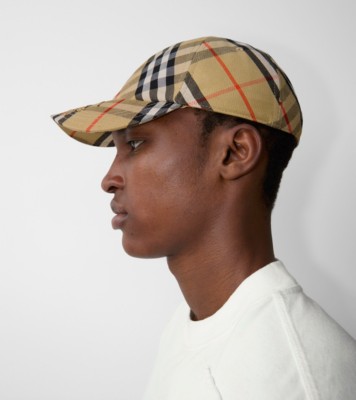 Burberry check-pattern baseball cap - Yellow