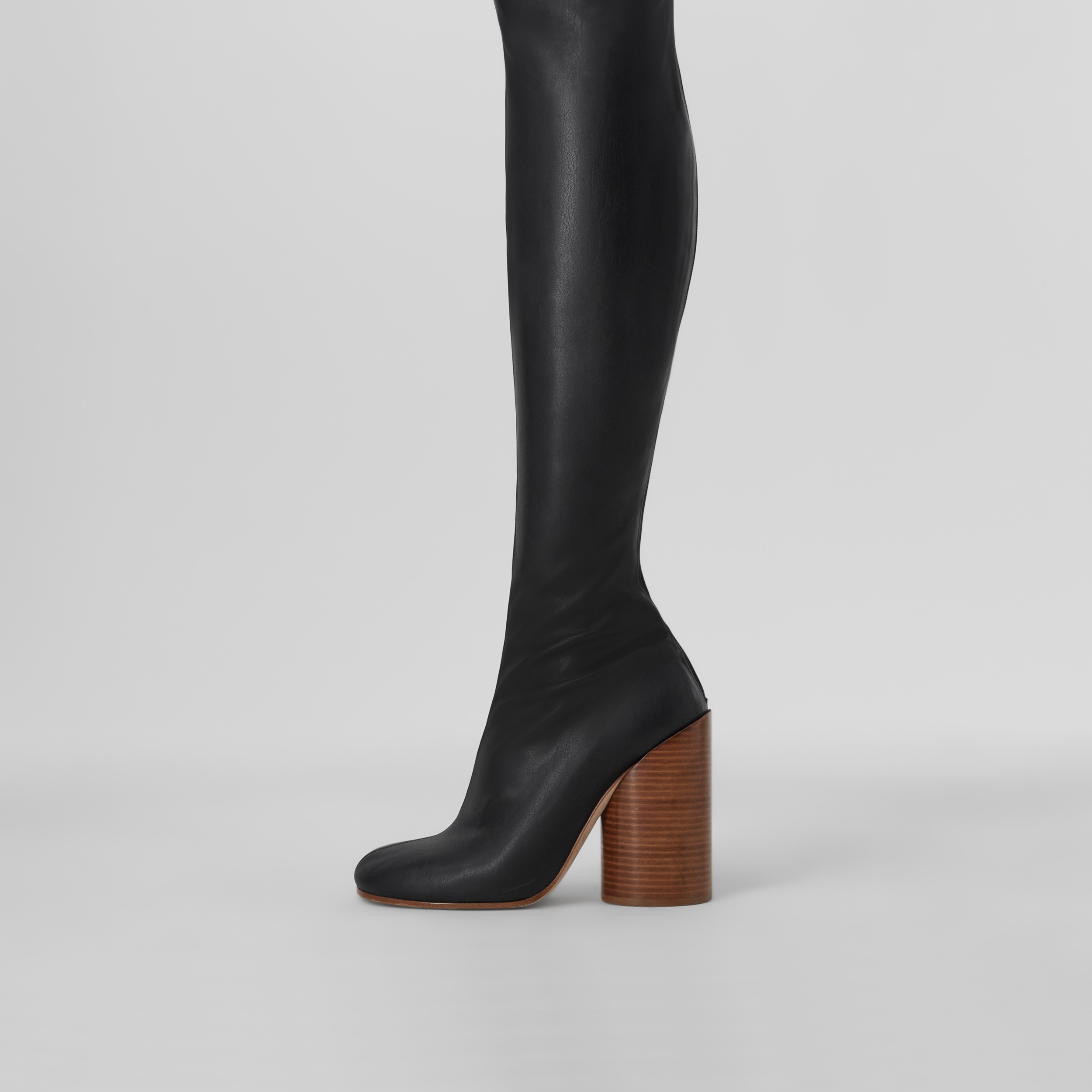 Faux Leather Overtheknee Sock Boots in Black Women Burberry® Official
