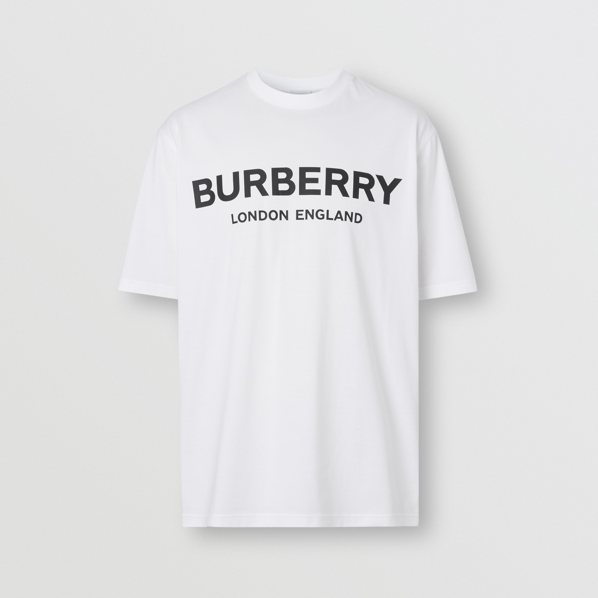 Logo Print Cotton T-shirt in White - Men | Burberry United States