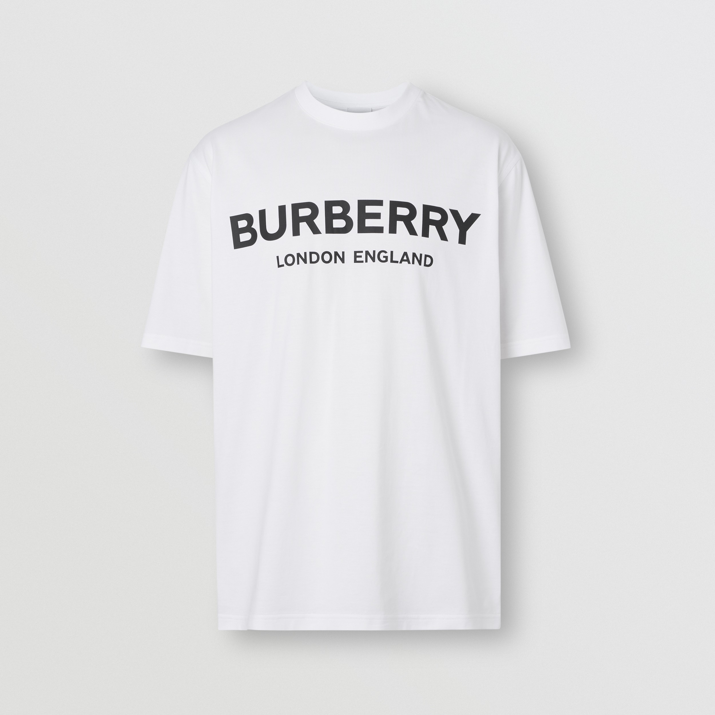 Logo Print Cotton T-shirt in White - Men | Burberry® Official - 4