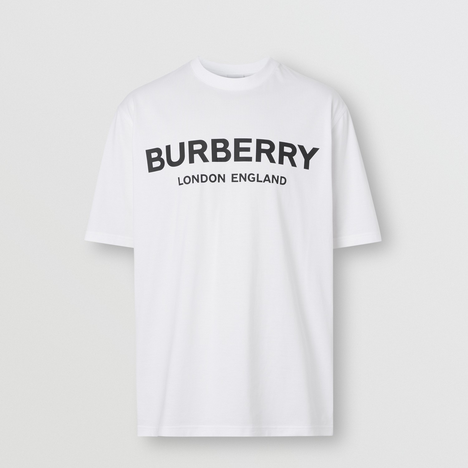 Camiseta de algodão com estampa de logotipo (Branco) - Homens | Burberry® oficial
