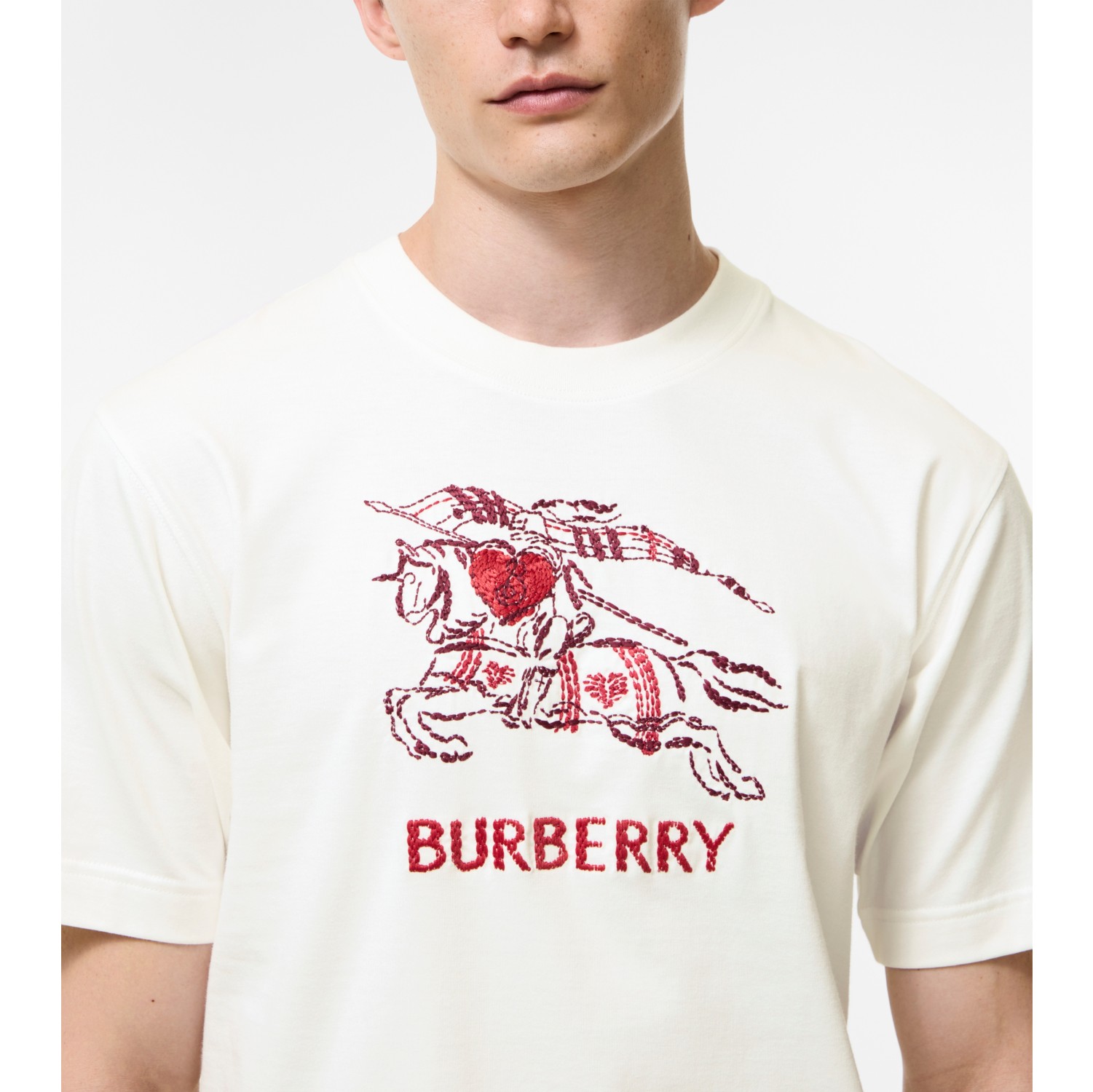 Heart Knight Cotton T-shirt in Chalk white - Men | Burberry® Official
