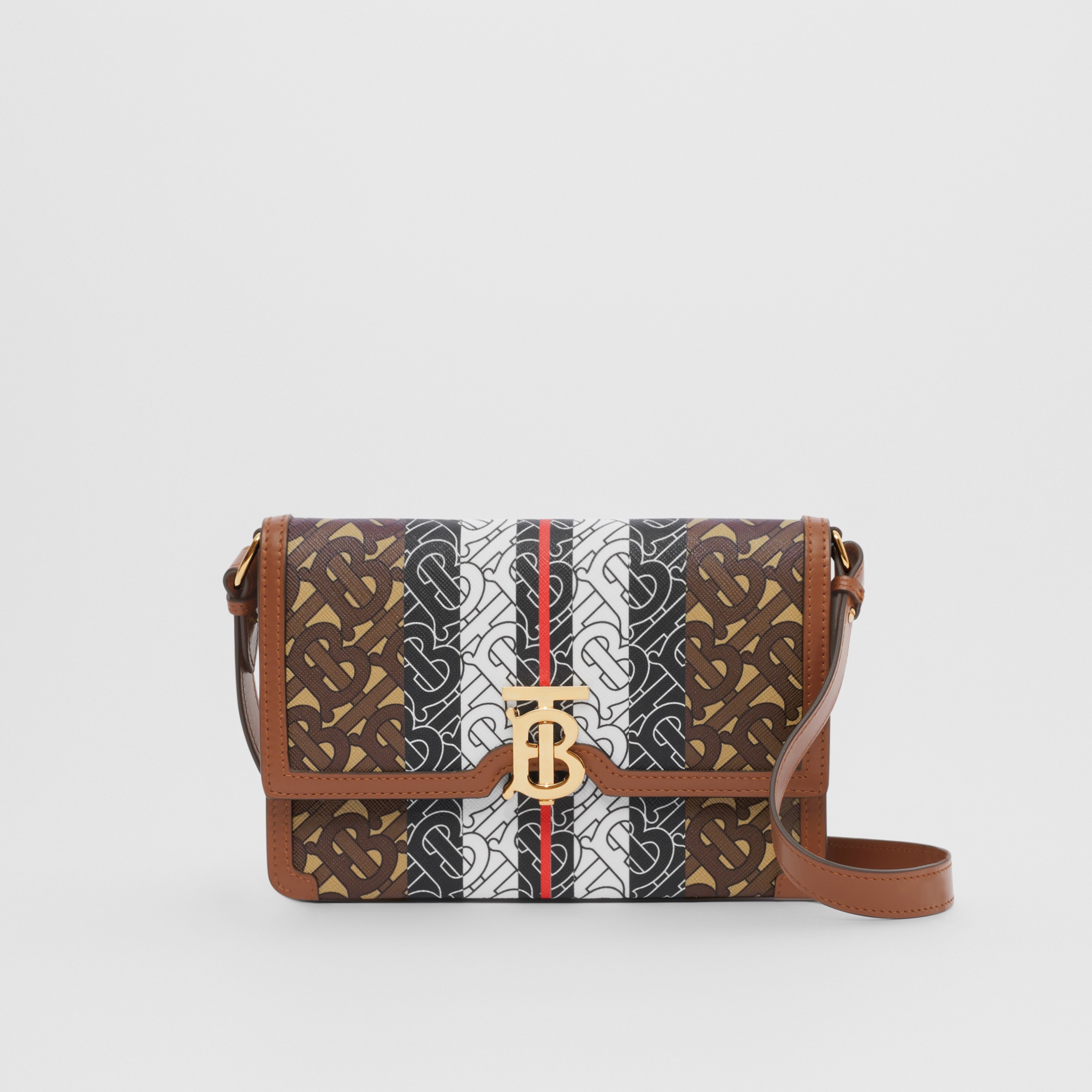 Small Monogram Stripe E-canvas Crossbody Bag in Bridle Brown - Women ...