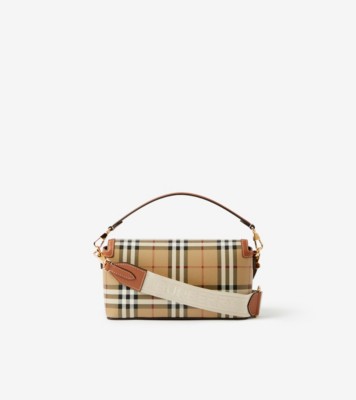 Crossbody bag Burberry Beige in Cotton - 23415327