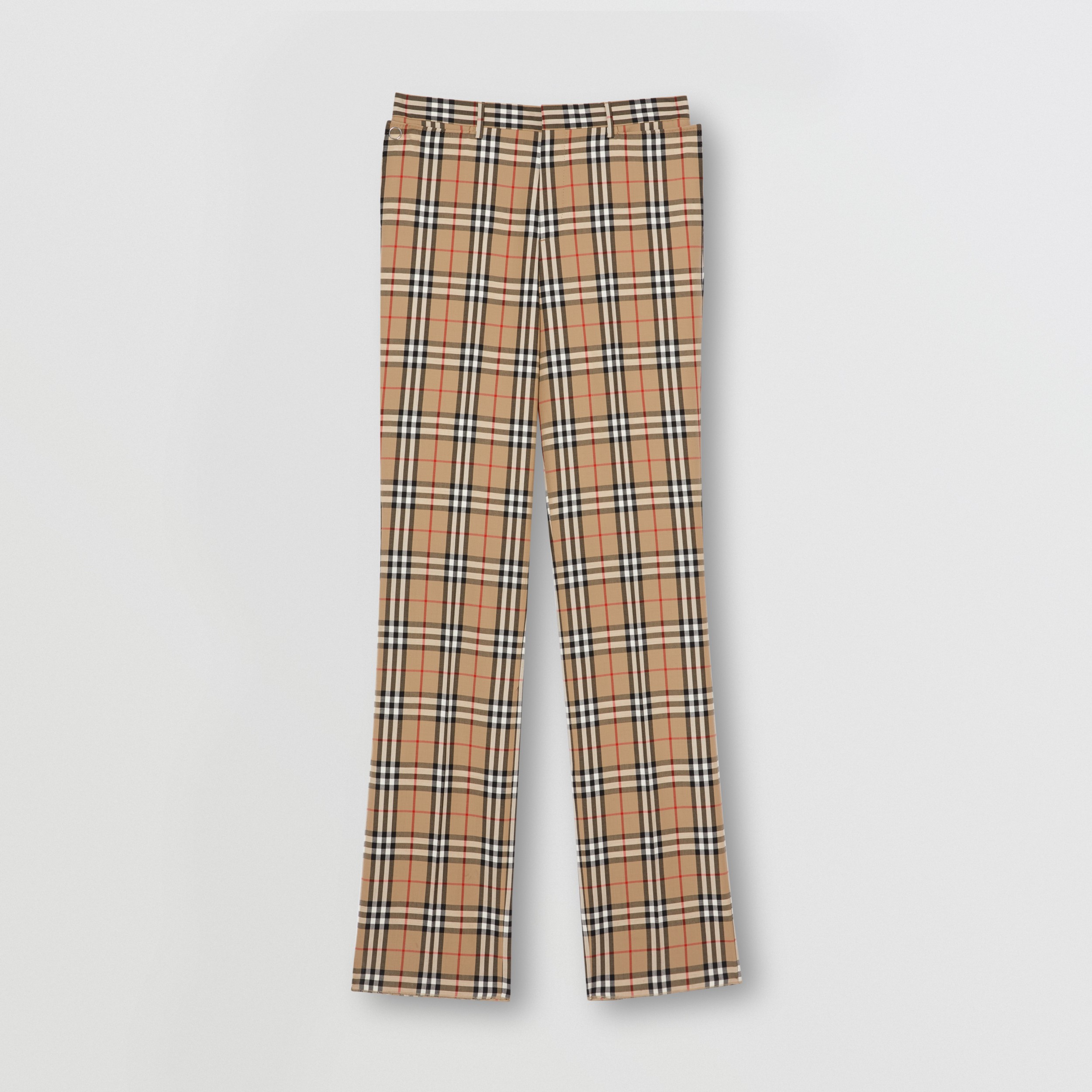 Vintage Check Wool Mohair Tailored Trousers in Archive Beige - Men ...