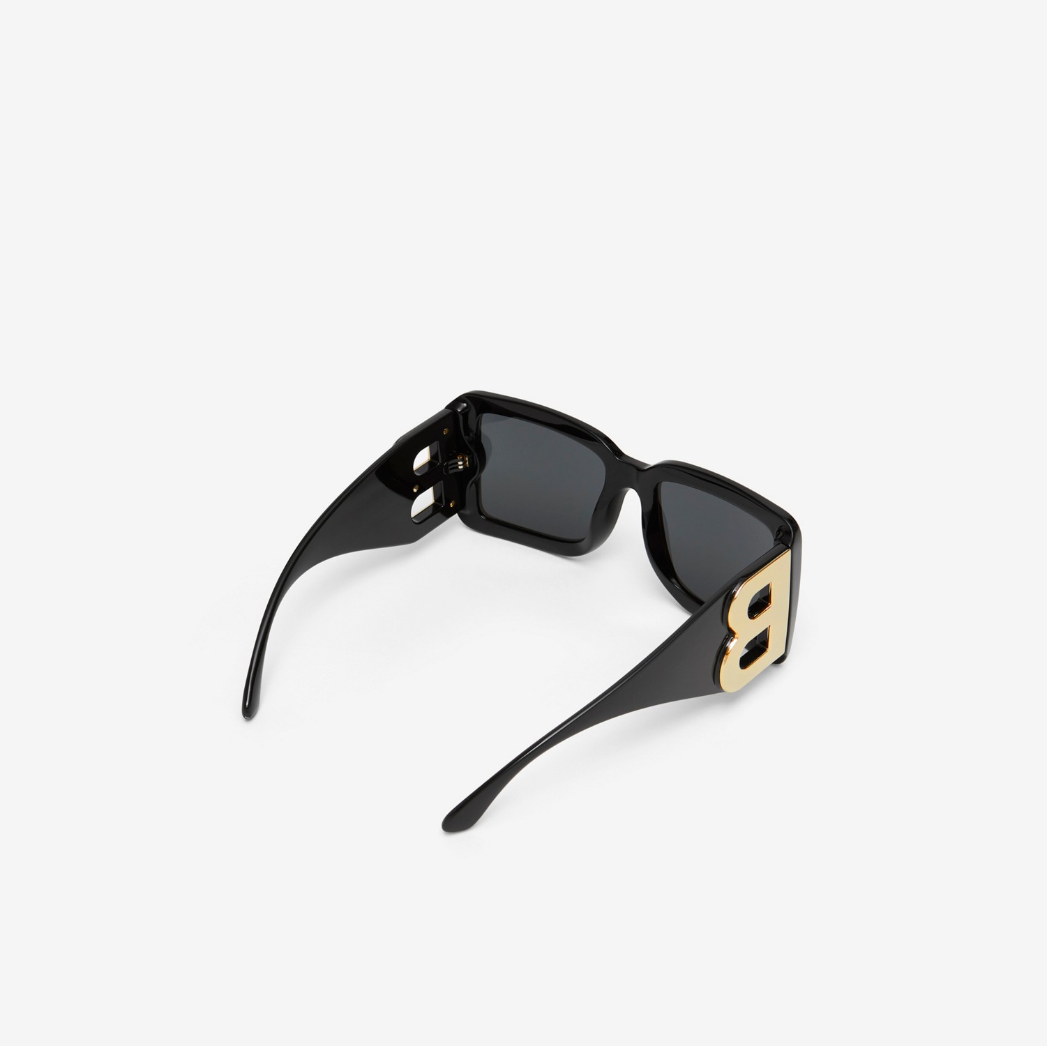 Sonnenbrille mit eckigem Gestell und B-Motiven (Schwarz) | Burberry®