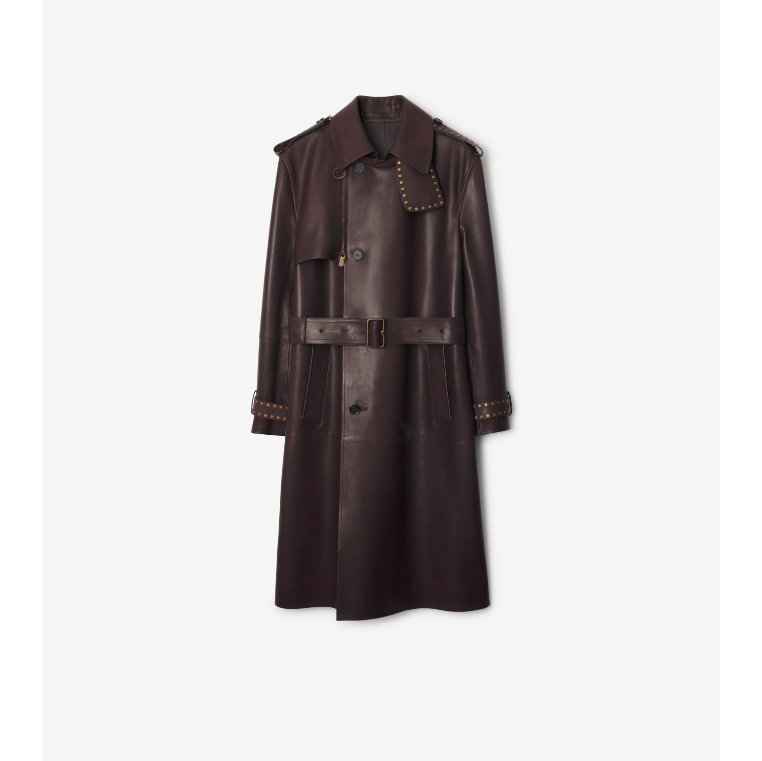 Long Leather Trench Coat