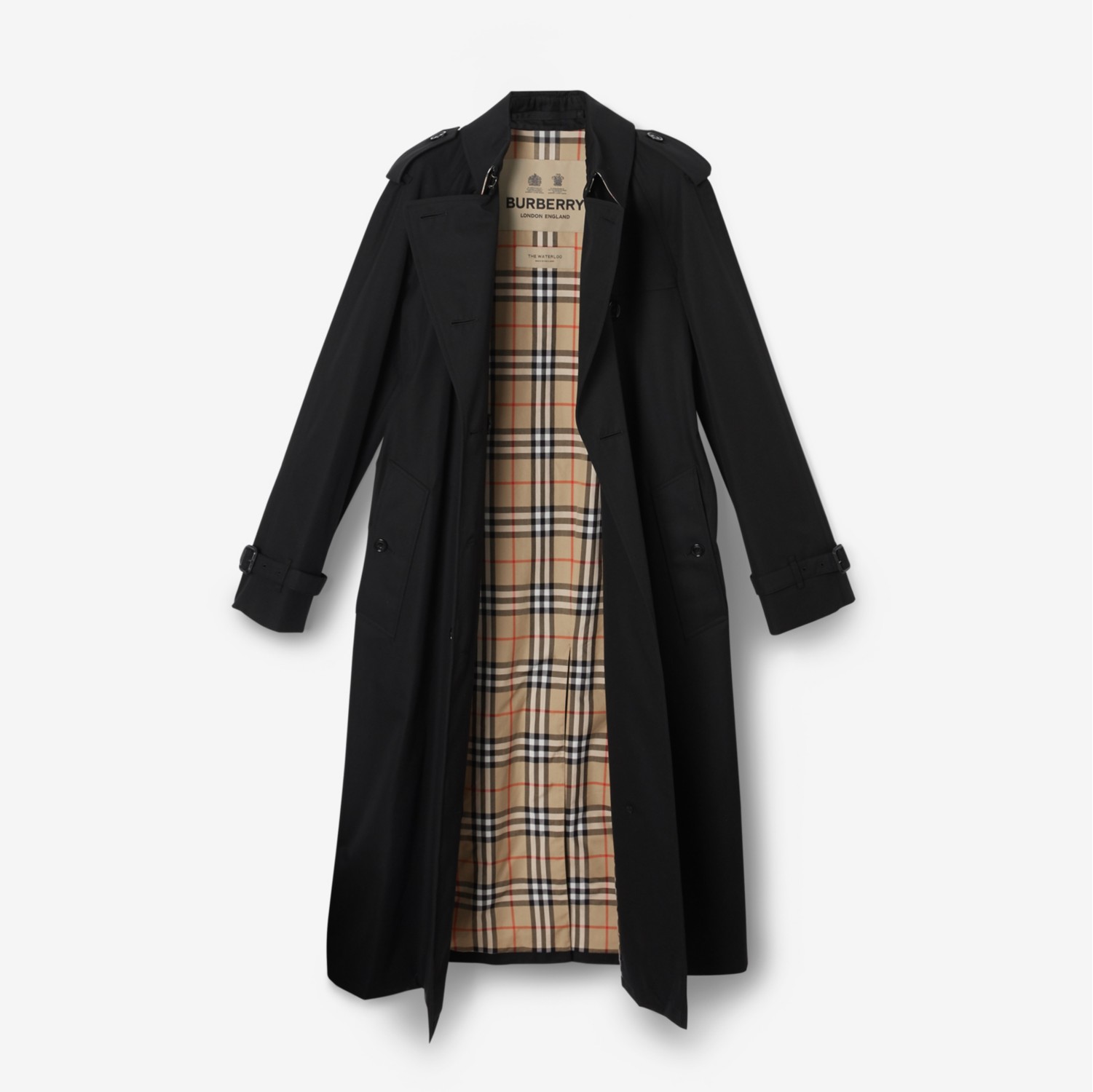 ロング ウォータールー ヘリテージ トレンチコート (ブラック) - ウィメンズ, コットンギャバジン | Burberry®公式サイト