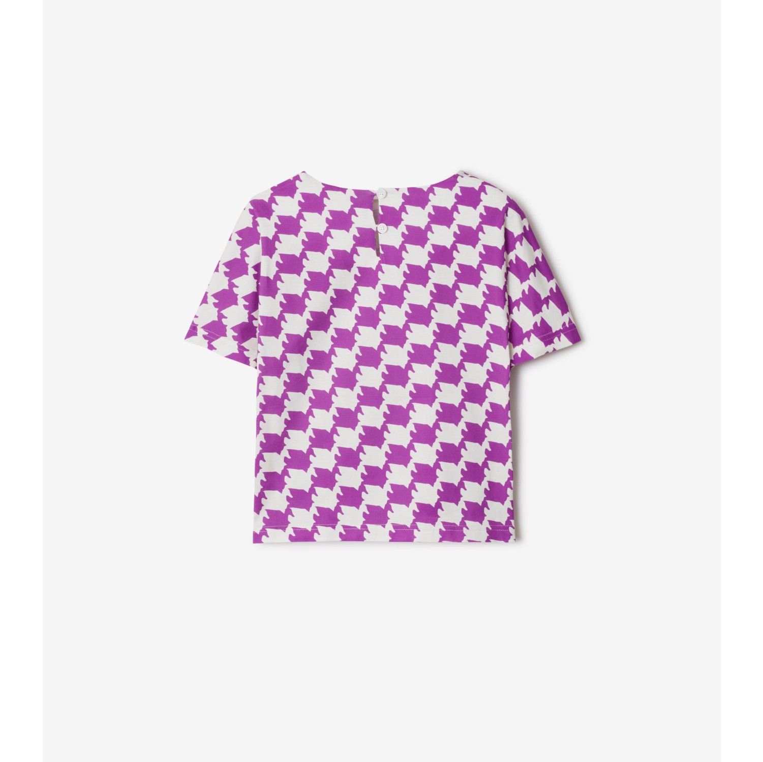 Camiseta de algodão com estampa pied-de-poule de pato