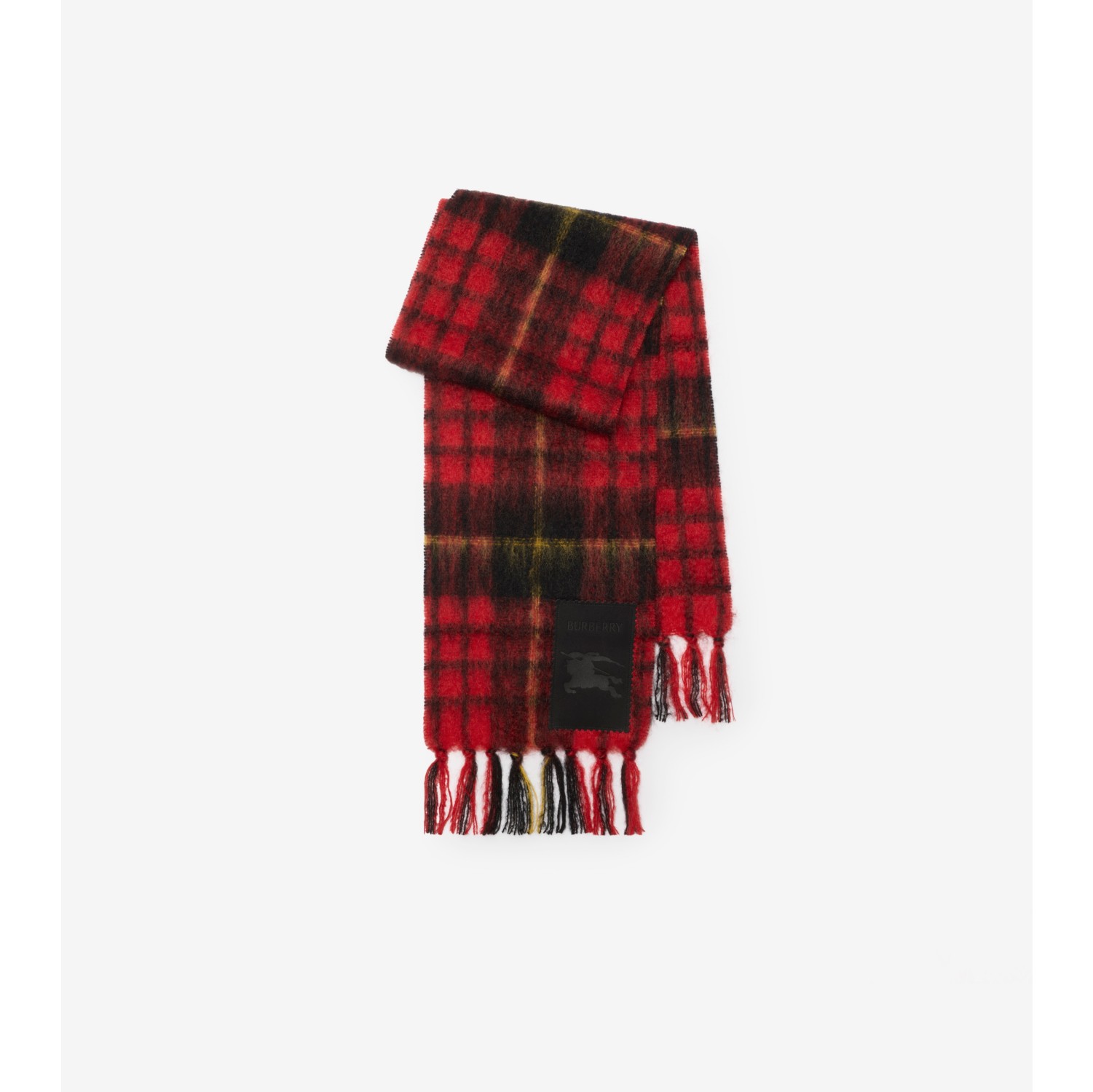 Check Mohair Wool Scarf