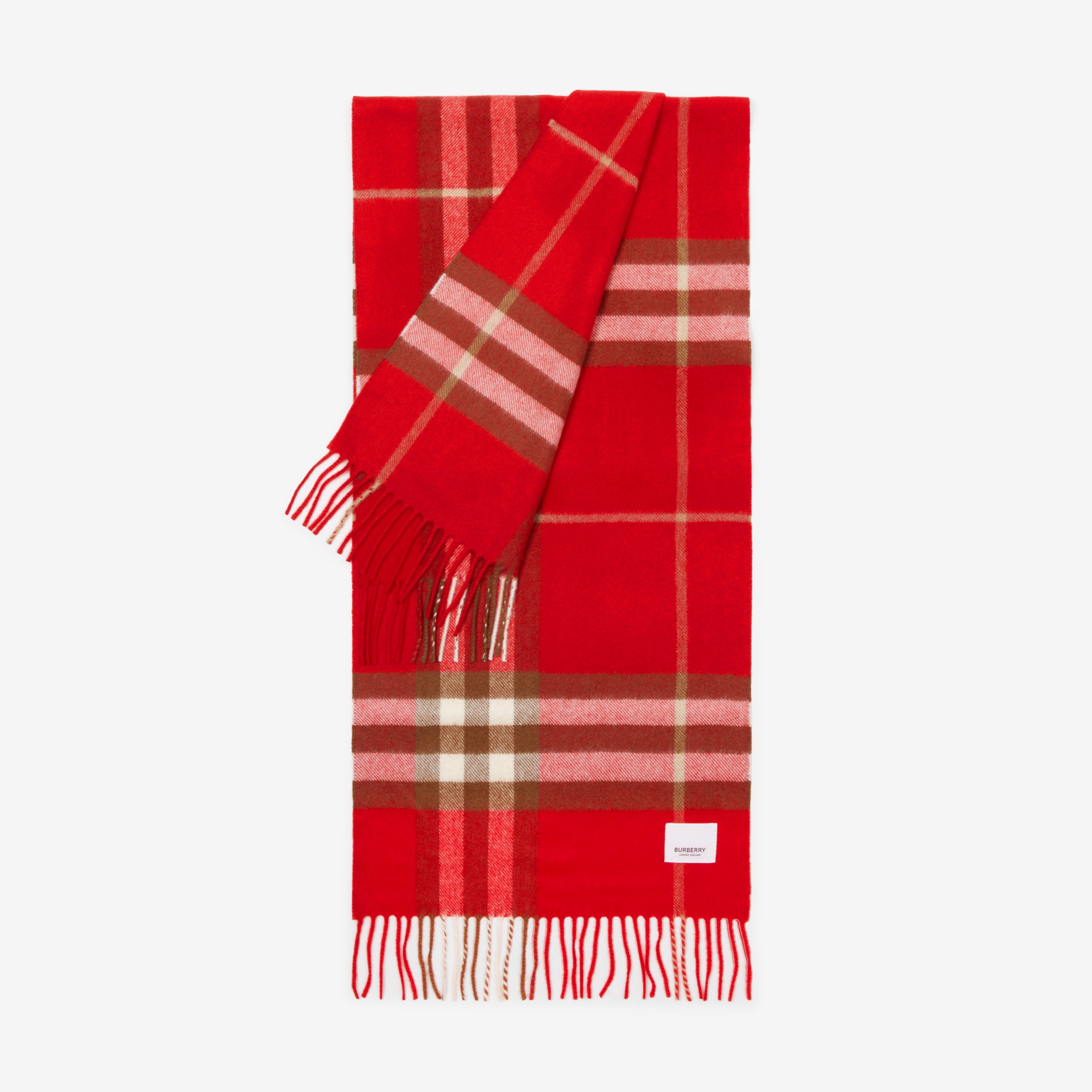 The Burberry Check Cashmere Scarf in Red Burberry® Official