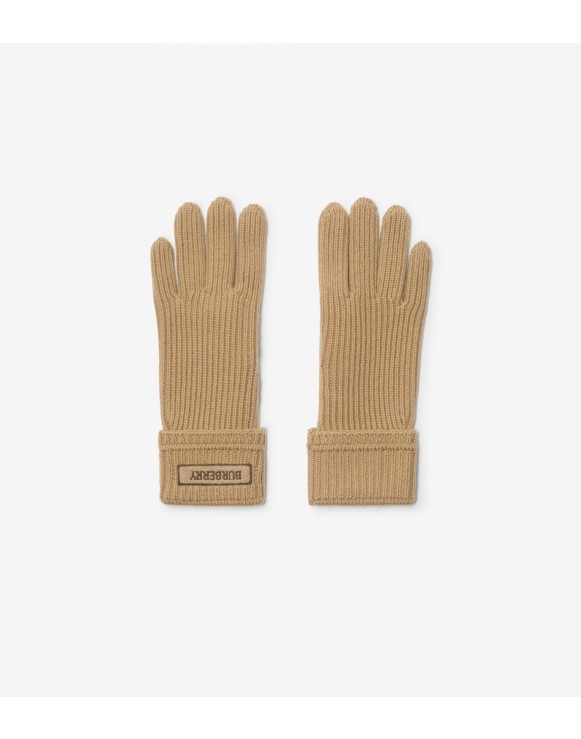 Logo Patch Wool Blend Gloves