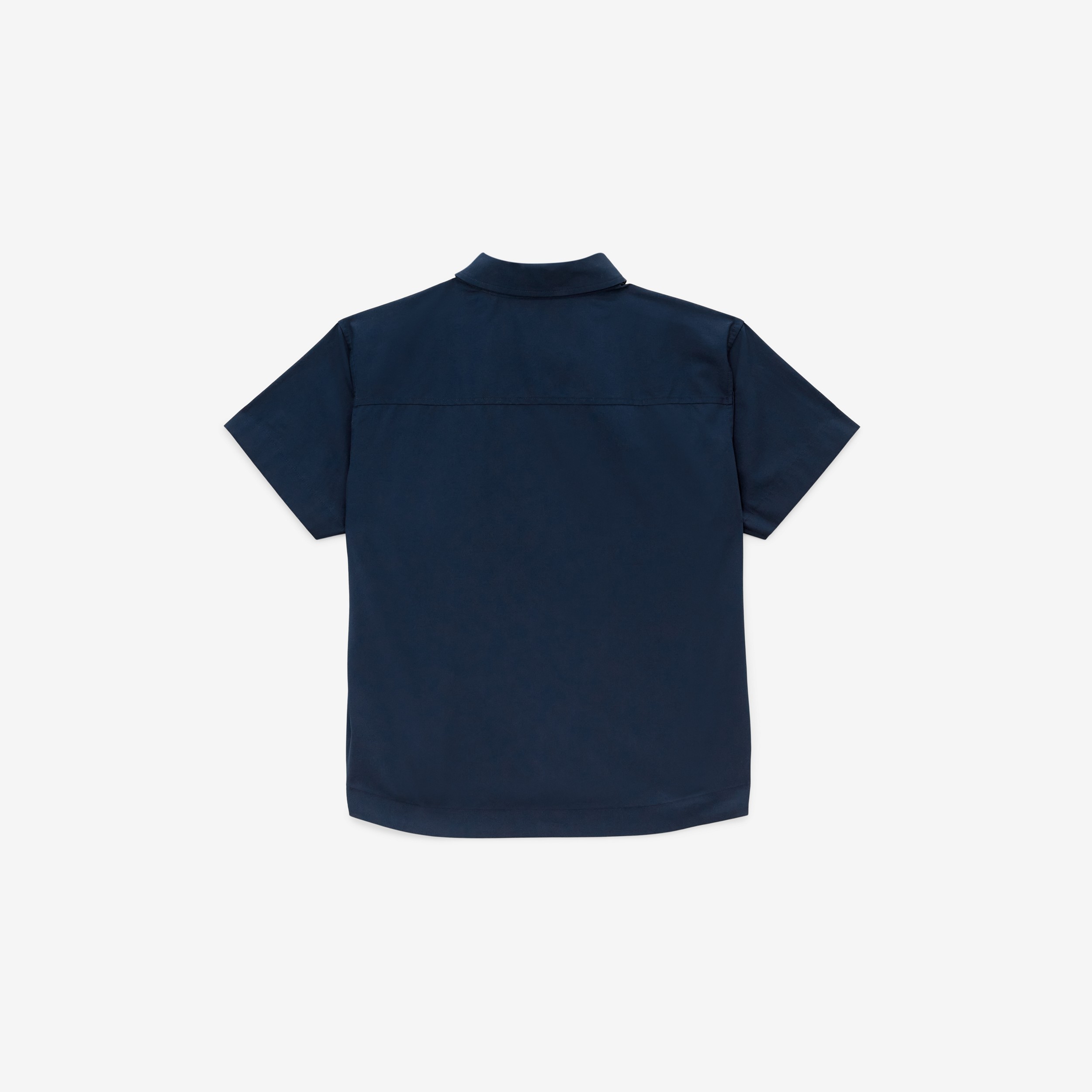 Logo Script Print Stretch Cotton Shirt in Deep Charcoal Blue | Burberry® Official - 2
