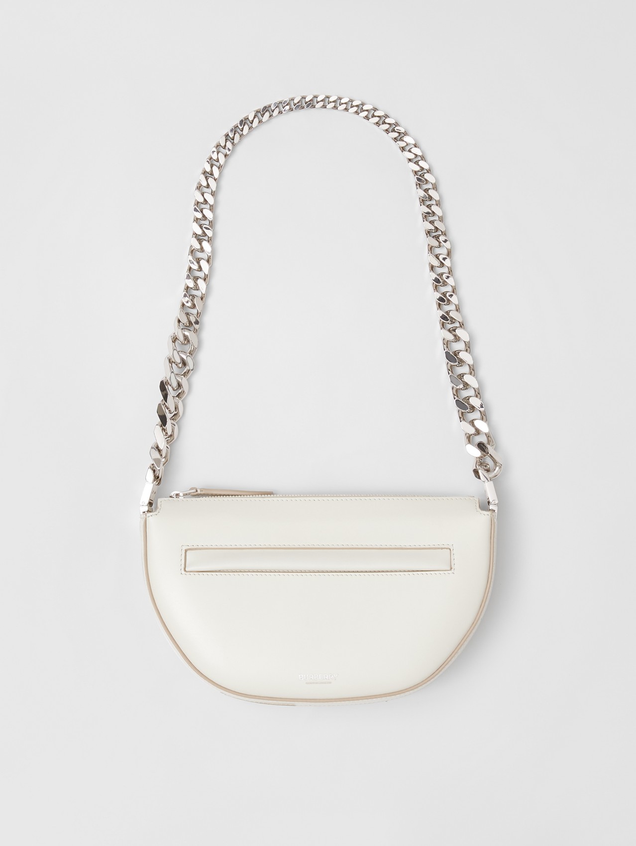 Mini Leather Zip Olympia Bag in Pale Vanilla