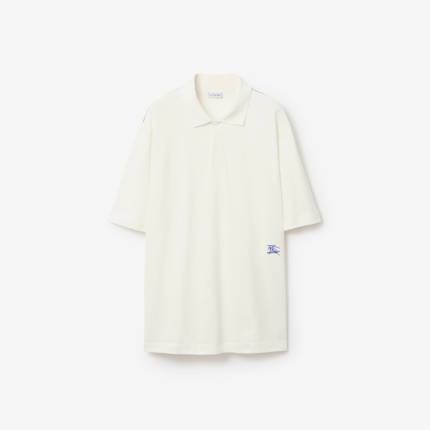 Cotton Polo Shirt in Rain - Men | Burberry® Official