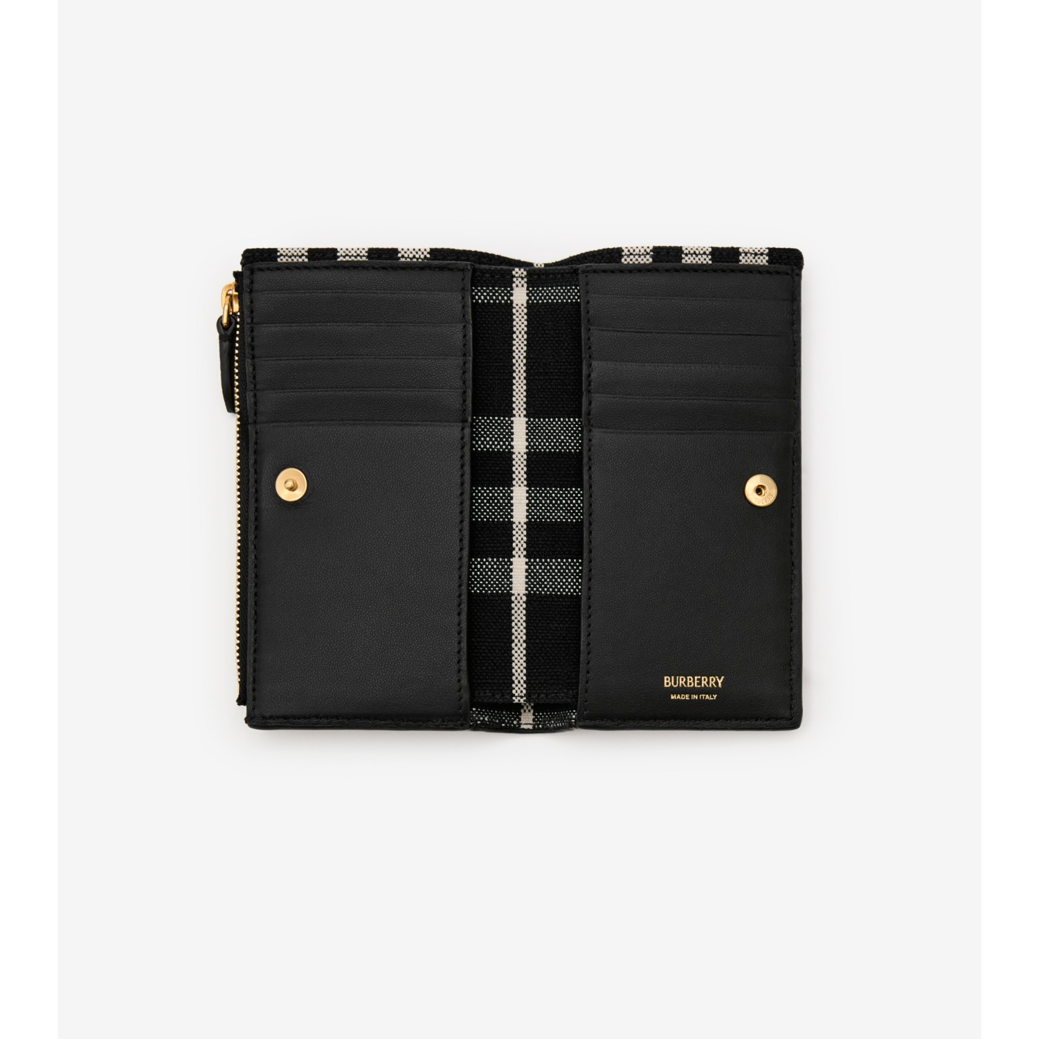 Medium Bloomsbury Wallet in Black/calico beige - Women, Leather | Burberry® Official