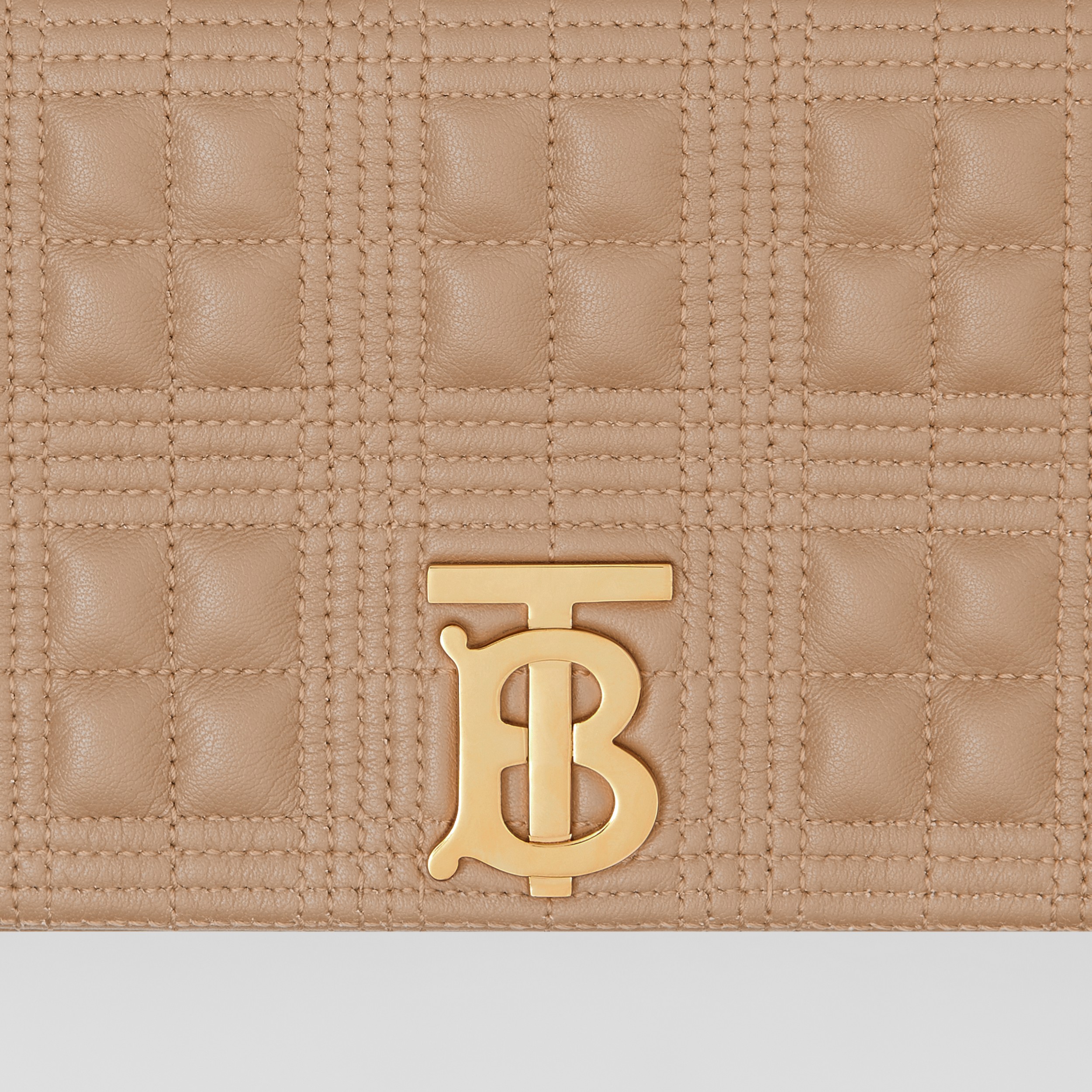 Small Quilted Lambskin Lola Bag in Camel/light Gold | Burberry® Official - 4