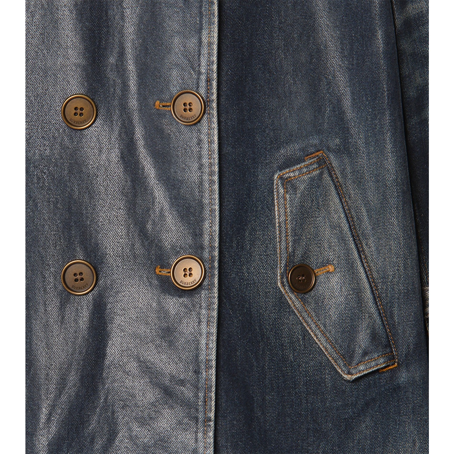 Trench coat corto en tejido vaquero