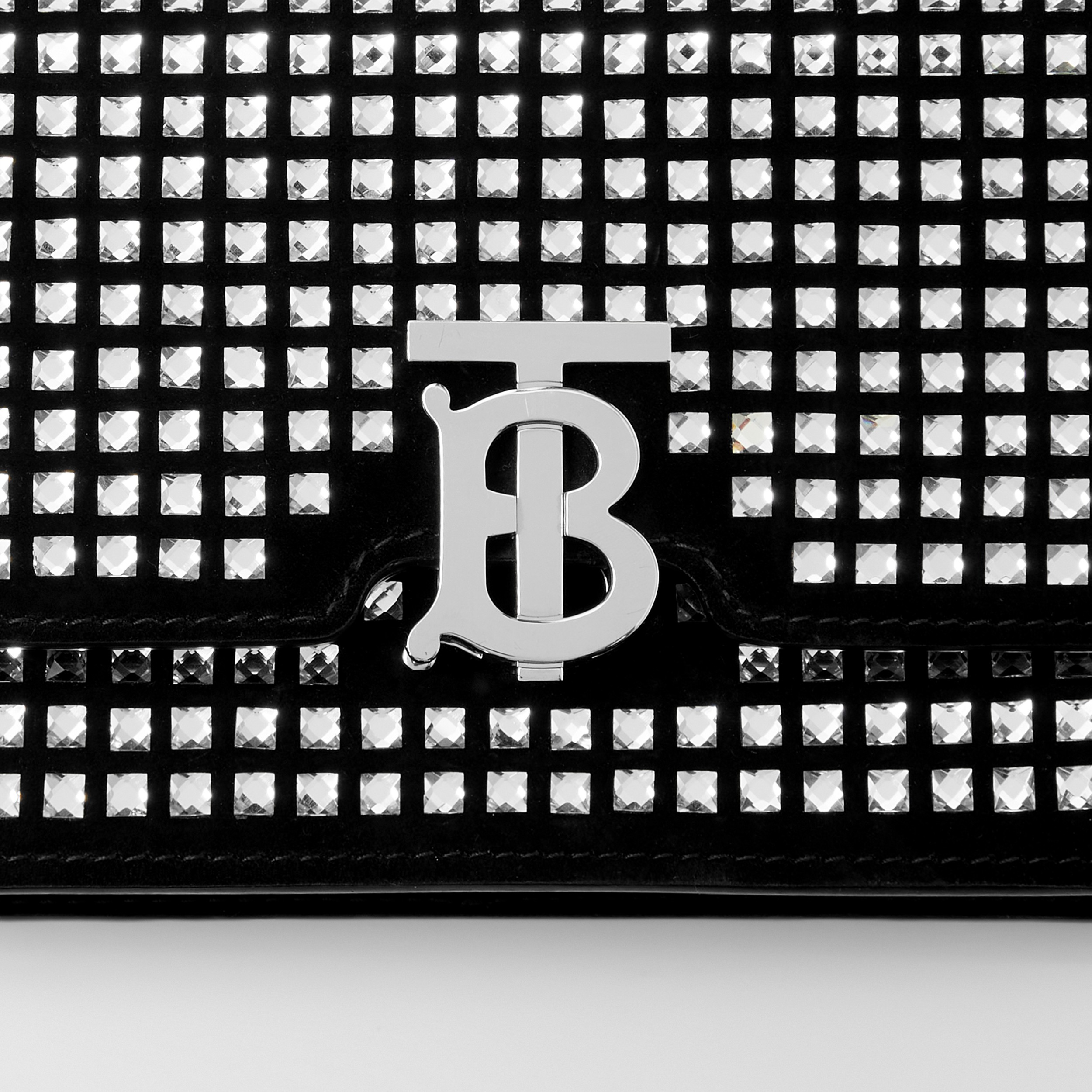 Crystal Detail Leather Mini TB Bag in Black - Women | Burberry® Official - 2