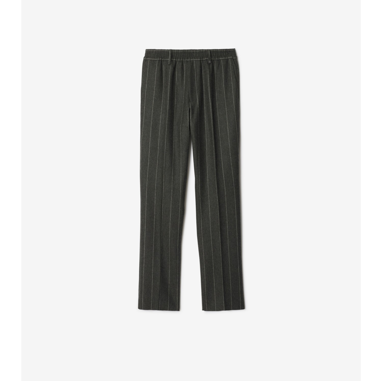 Pinstriped Wool Tailored Trousers