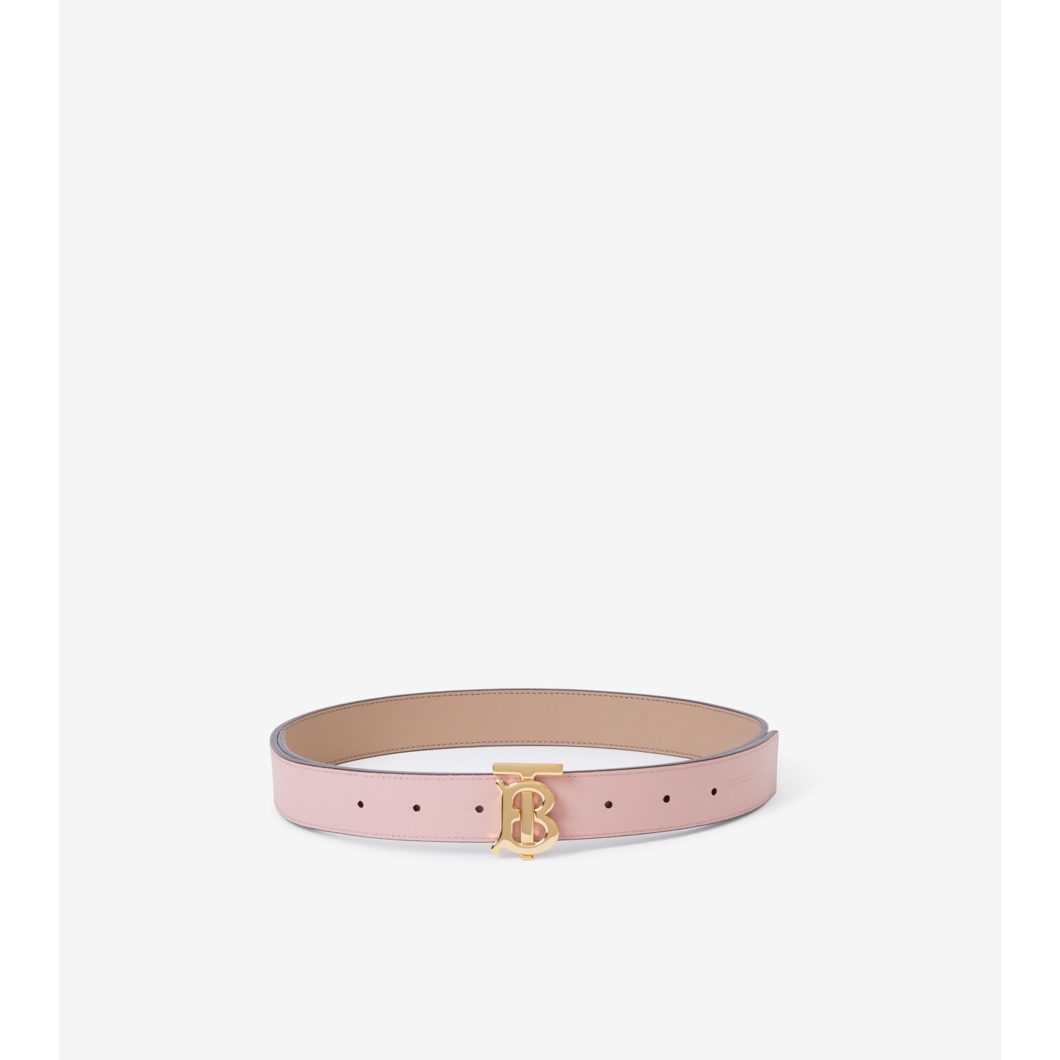 Leather Reversible TB Belt in Oat beige/dusky pink - Women | Burberry ...