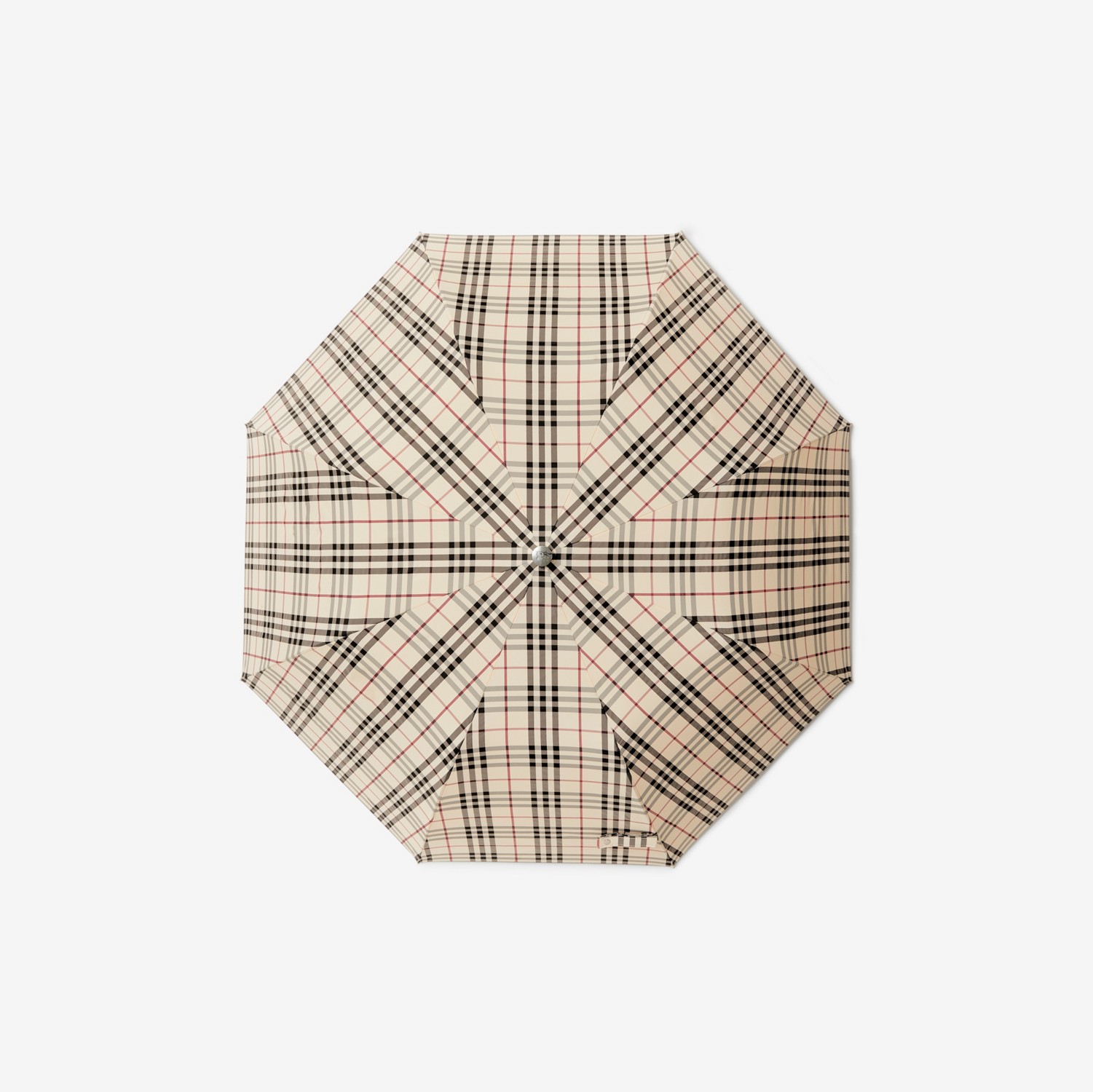 Check Folding Umbrella in Stone | Burberry® Official