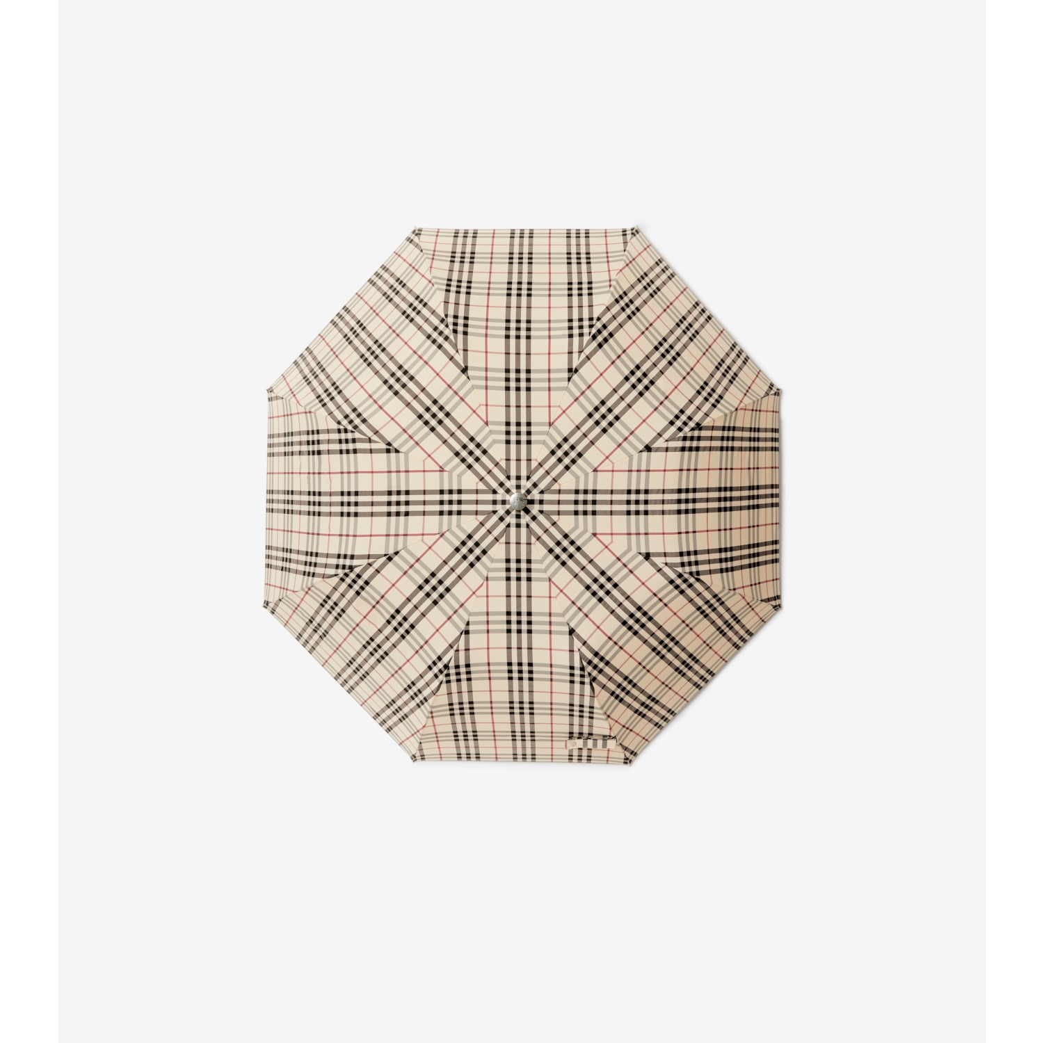 Check Folding Umbrella in Stone | Burberry® Official