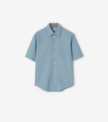 Classic Fit Check Piping Chambray Shirt melange ®