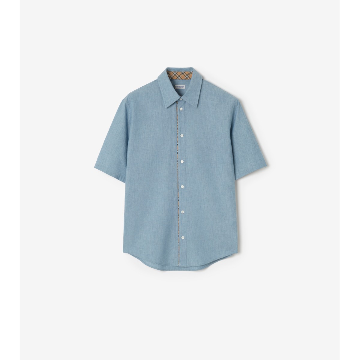  Check Classic Fit Piping Chambray Shirt
