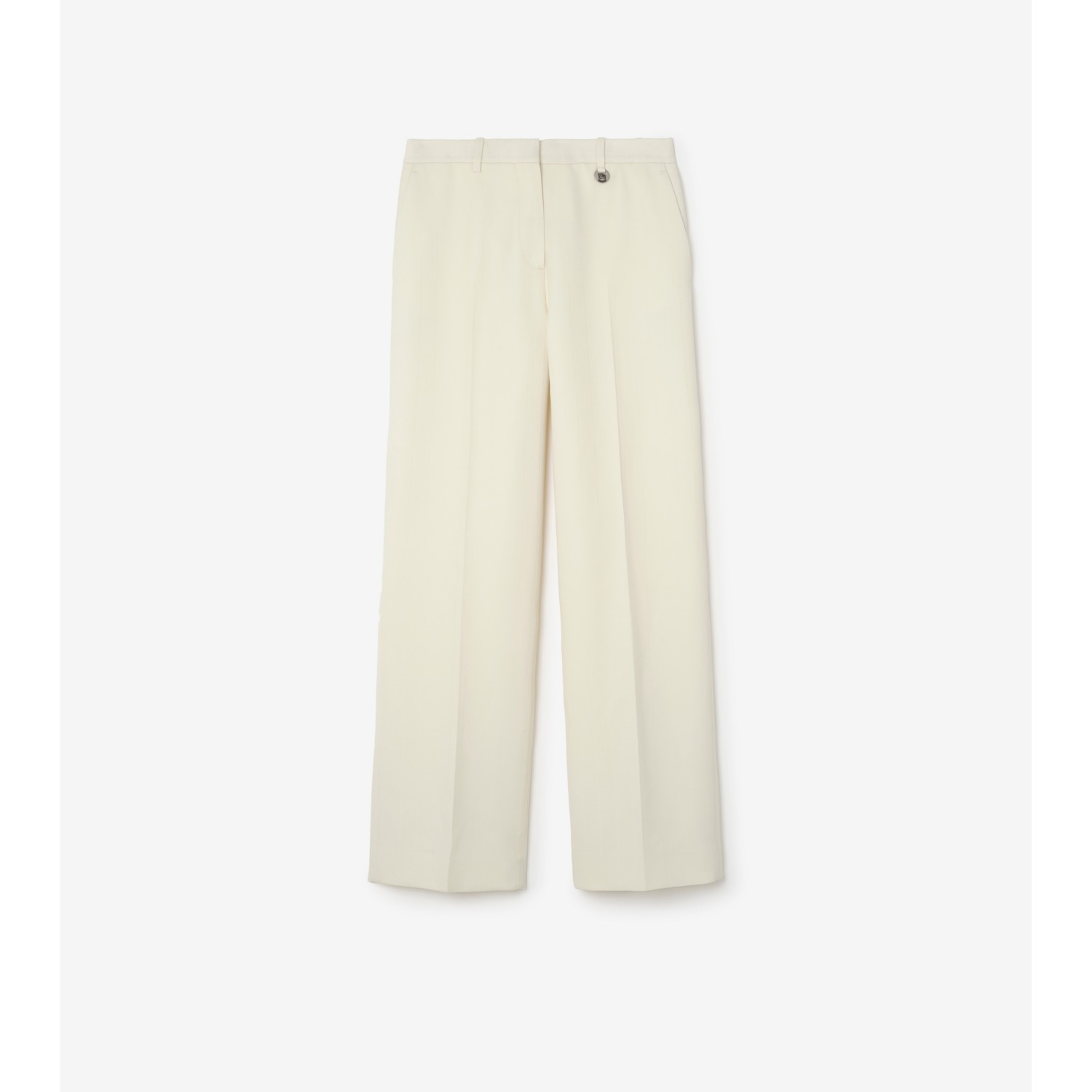 Pinstriped Wool Tailored Trousers