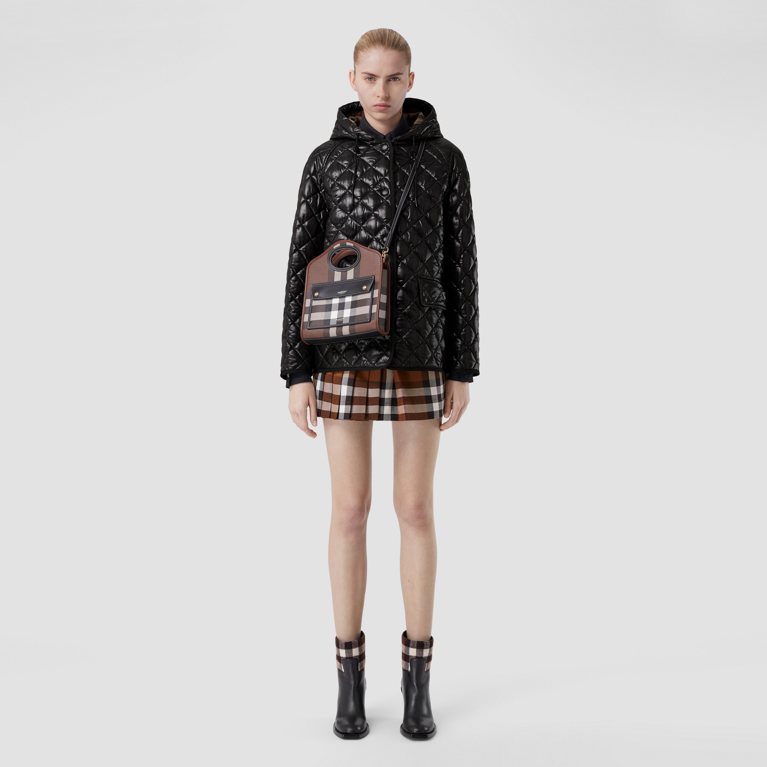 Diamond Quilted Thermoregulated Hooded Jacket in Black - Women | Burberry® Official - 4