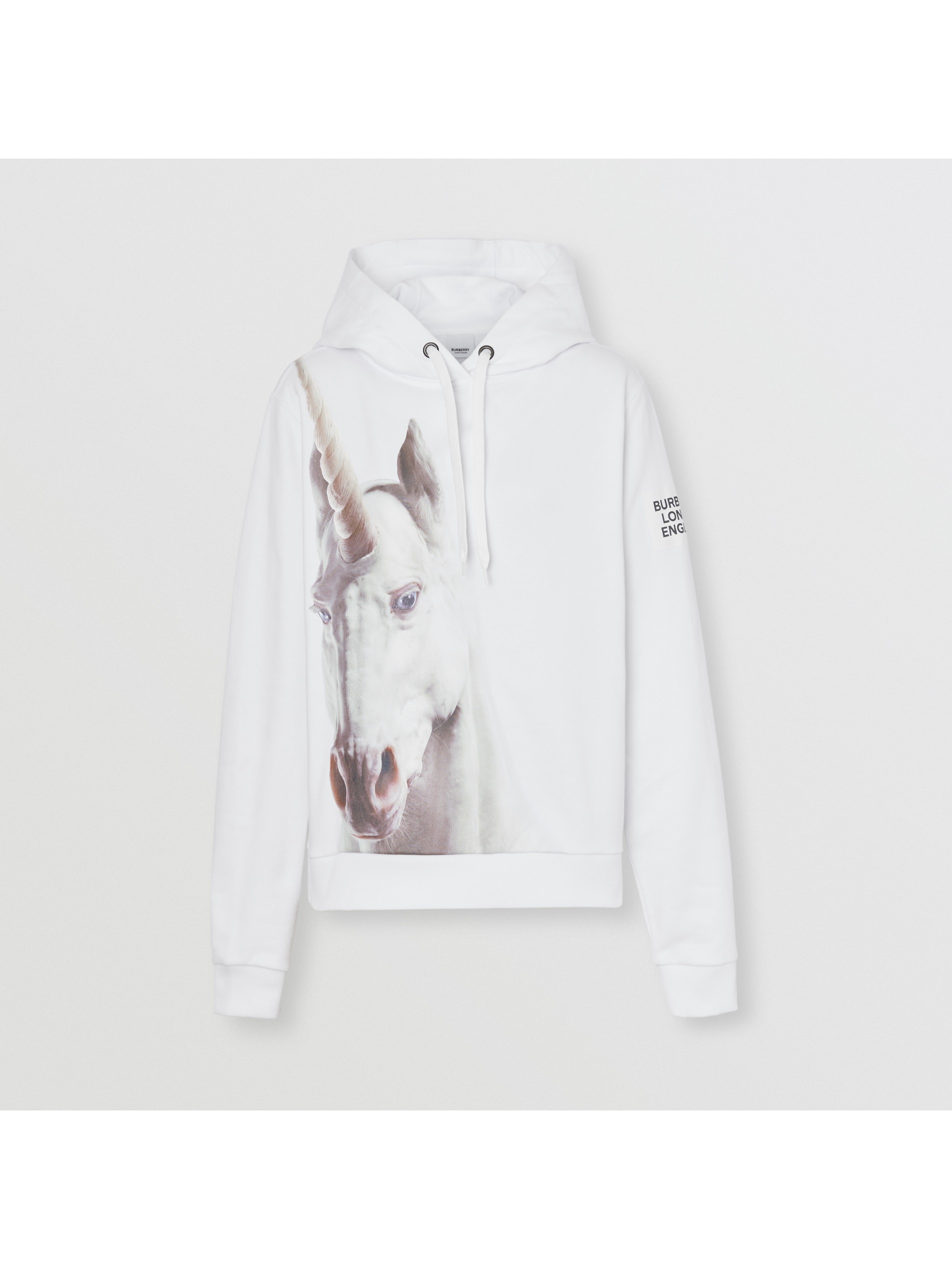 独角兽印花棉质宽松连帽衫