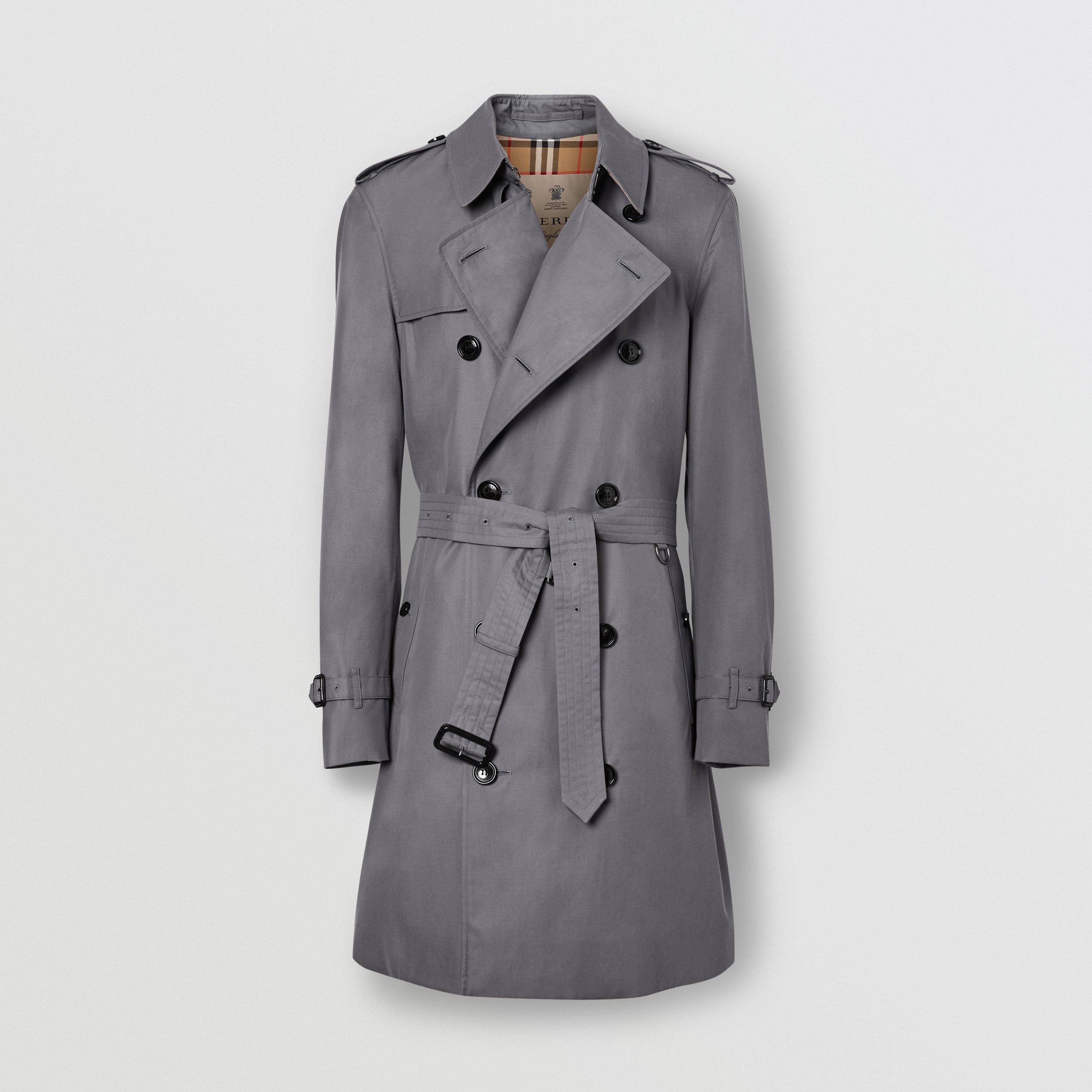 The Mid-length Chelsea Heritage Trench Coat in Grey - Men | Burberry ...