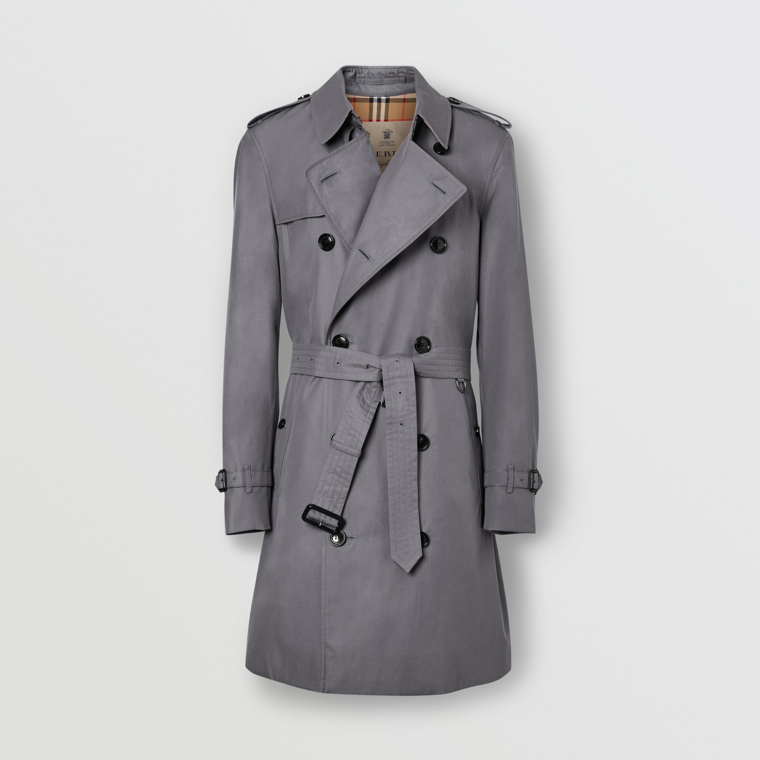 The Mid-length Chelsea Heritage Trench Coat in Grey - Men | Burberry ...