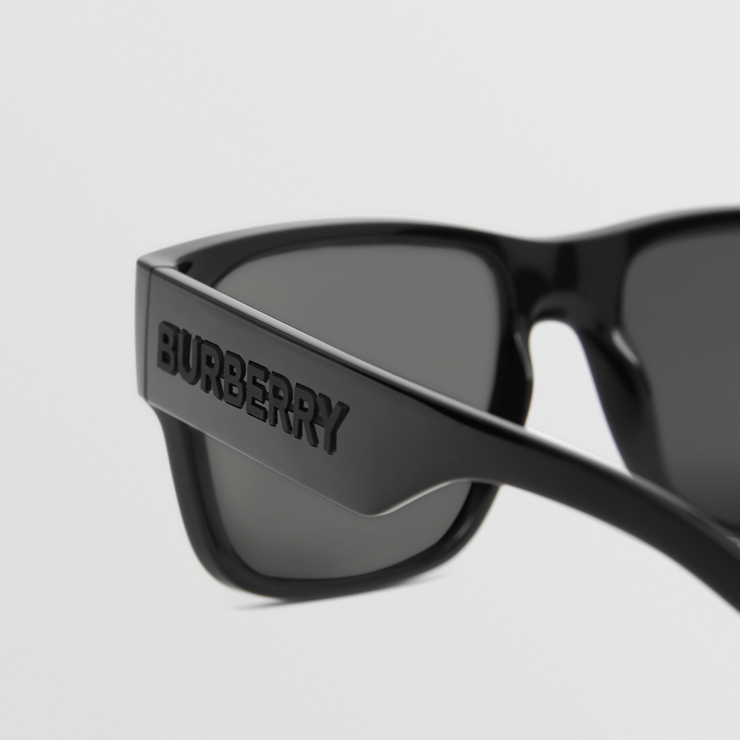 Logo Detail Square Frame Sunglasses in Black - Men | Burberry® Official - 2
