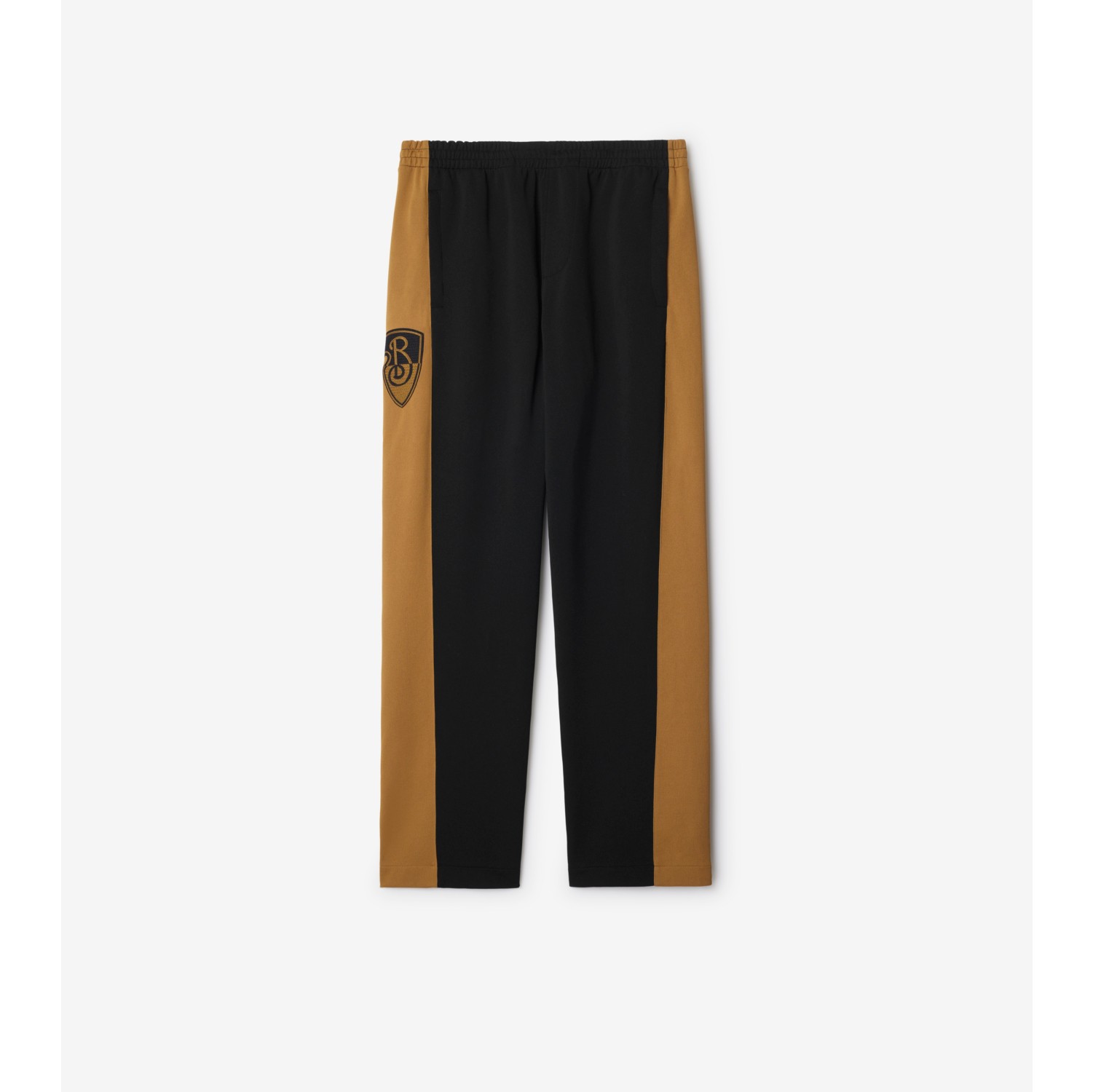 B Shield Jersey Track Pants in Black Men Nylon Burberry Official